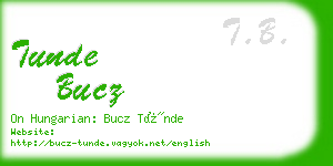 tunde bucz business card